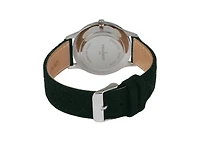 Peugeot Men's Round 40mm Steel Case with Green Wool/Leather Strap