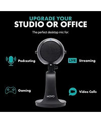 Movo WebMic Desktop Usb Microphone with Stand