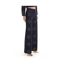 The Noli Shop Women's Kaia Studded High Rise Jean