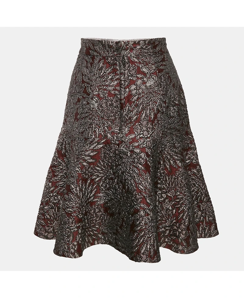 Pre-Owned Dolce & Gabbana Women's Metallic Jacquard Flared Mini Skirt