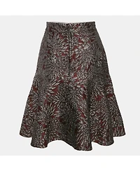 Pre-Owned Dolce & Gabbana Women's Metallic Jacquard Flared Mini Skirt