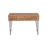 Jofran American Vintage Solid Wood Sofa Table with Apothecary Drawers