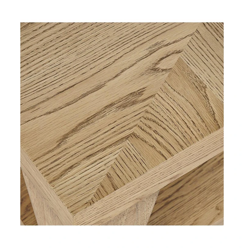 Jofran Modern Contemporary 50" Coffee Table with Storage Shelf and Hidden Casters