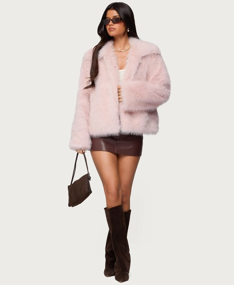 Edikted Women's Noelle Oversized Faux Fur Jacket