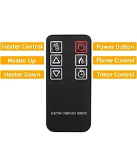 23" Electric Fireplace, 3DInfrared Black Fireplace Electric Insert Heater, with Ir Remote Control