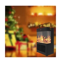 Electric Fireplace Heater for Indoor Use, 1500W Space Heater Fireplace with 3D Led Flame, Double Safety Protection