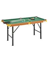 Flynama 55Inch Folding Pool Table with Professional Green Felt and Complete Accessory Set Space Saving Billiards Table