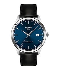 Tissot Men's Black Leather Bracelet Watch, 40mm