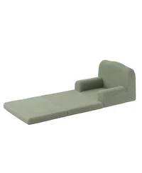 gaomon Kids Sofa Chair, Sherpa Convertible Toddler Couch with Washable Cover, Crown Design Comfy Children's Reading Chair