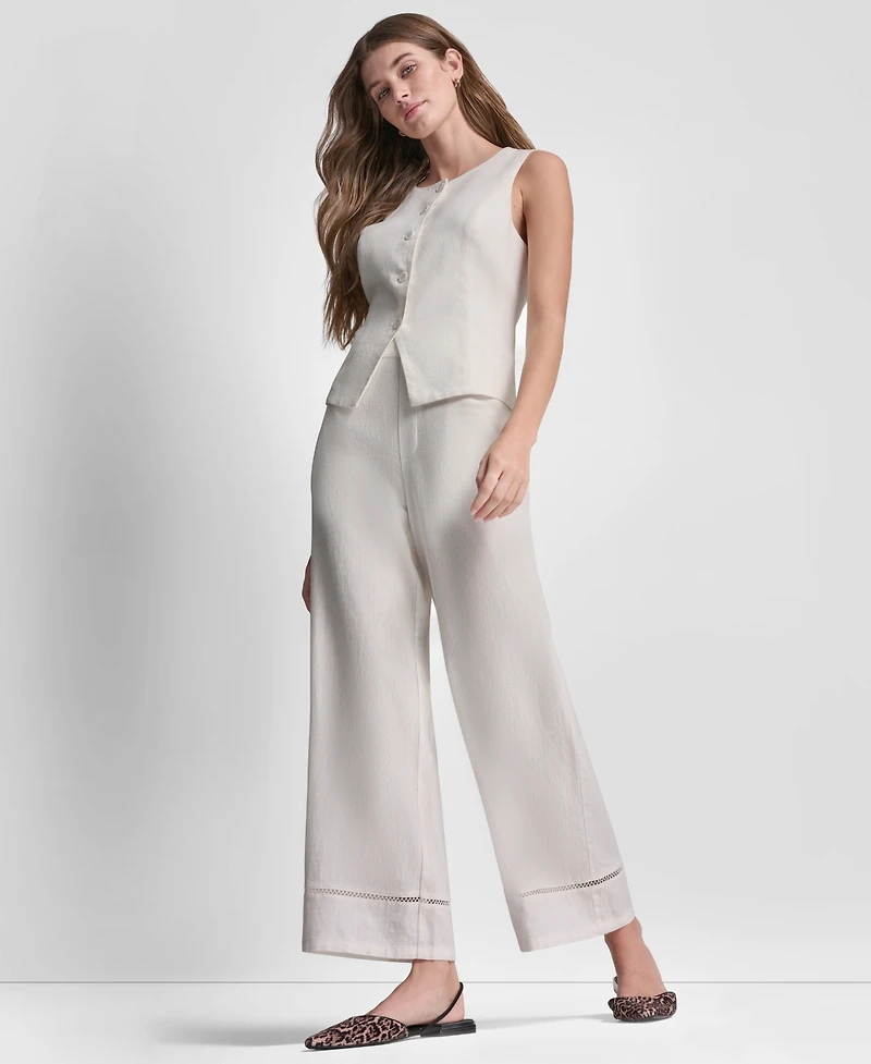 Dkny Jeans Women's Crewneck Button-Front Vest