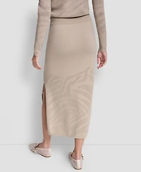 Dkny Jeans Women's Engineered Zebra Pointelle Skirt