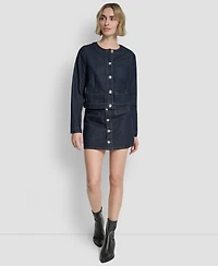 Dkny Jeans Women's Crewneck Denim Jacket