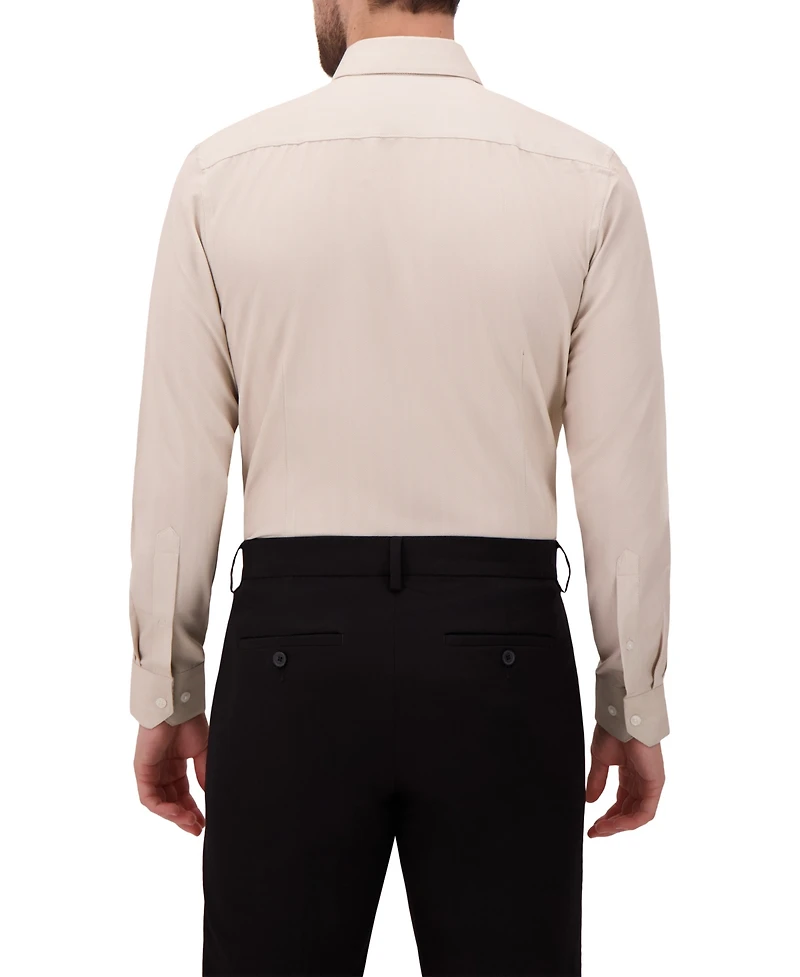 Report Collection Men's 4-Way Solid Woven Dress Shirt
