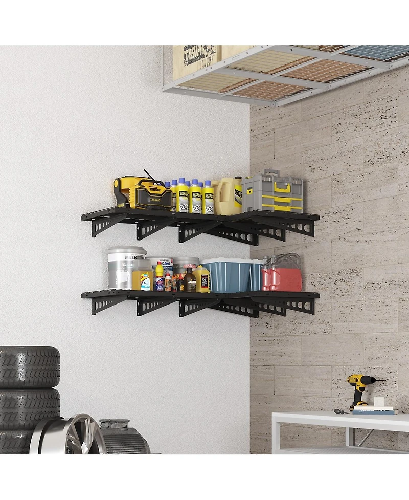Fleximounts Heavy Duty Garage Wall Shelf Max Series, Black — 40" X 24"