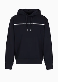 A|X Armani Exchange Men's French Terry Skinny Stripe Logo Drawstring Hoodie