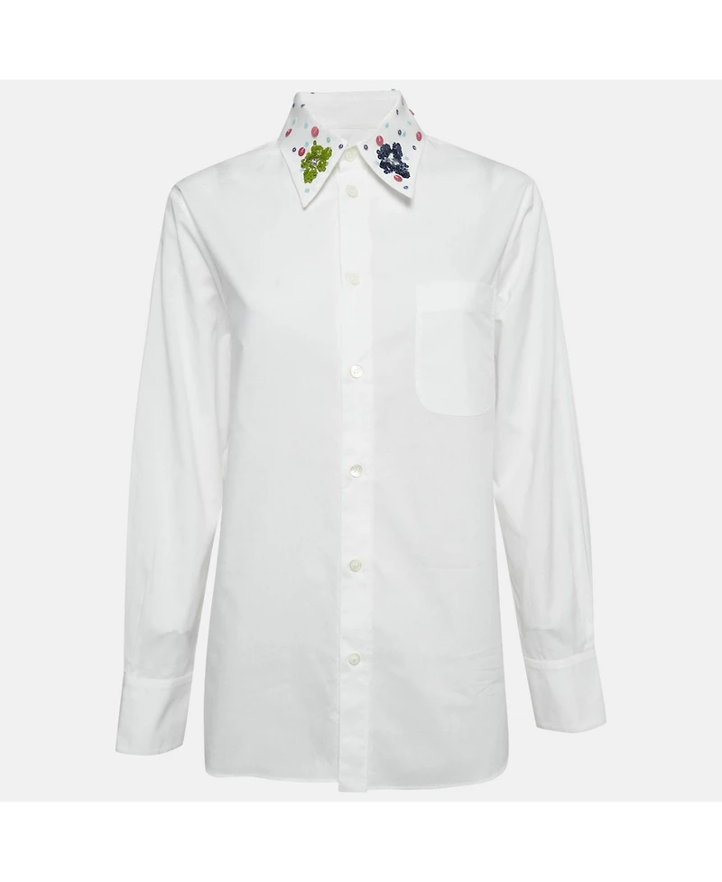 Pre-Owned Marni Women's Navy Blue Cotton Crew Neck Long Sleeve Sweatshirt