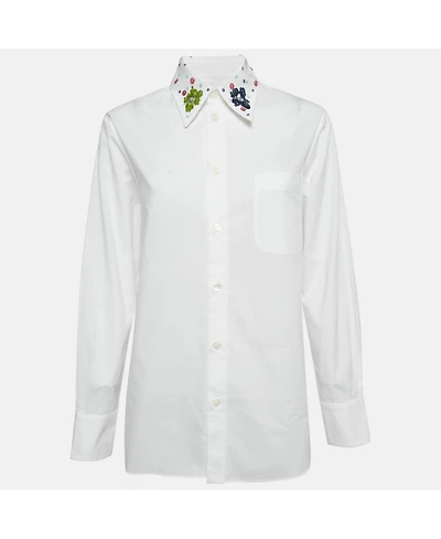 Pre-Owned Marni Women's Navy Blue Cotton Crew Neck Long Sleeve Sweatshirt