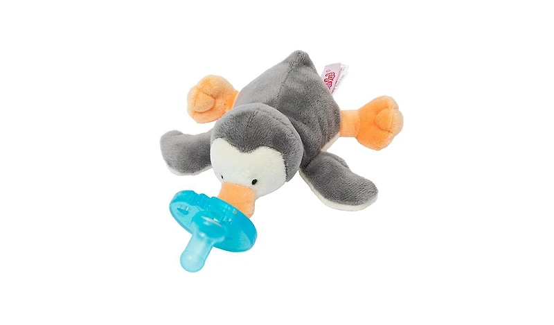 WubbaNub Baby Grey Penguin Pacifier