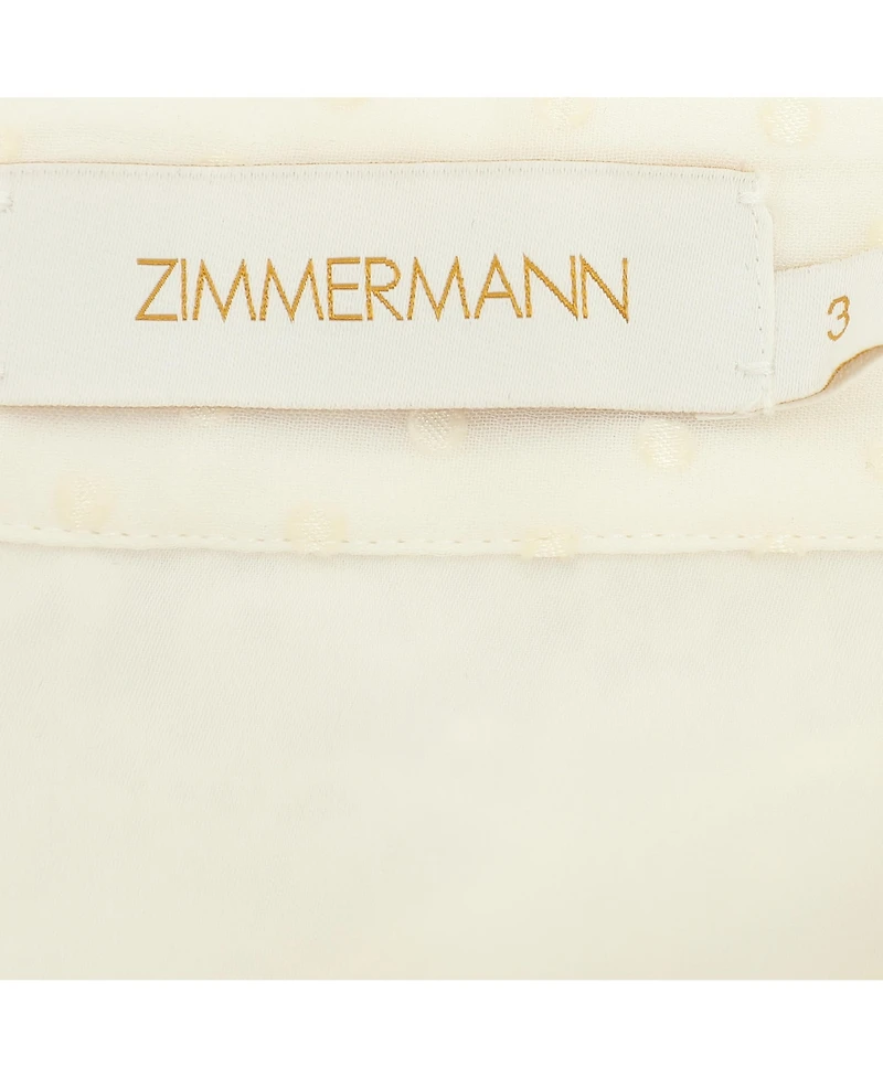 Pre-Owned Zimmermann Women's Cream Espionage Sunburst Pleated Lace Skirt