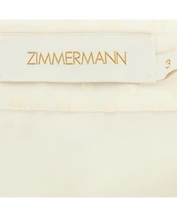 Pre-Owned Zimmermann Women's Cream Espionage Sunburst Pleated Lace Skirt