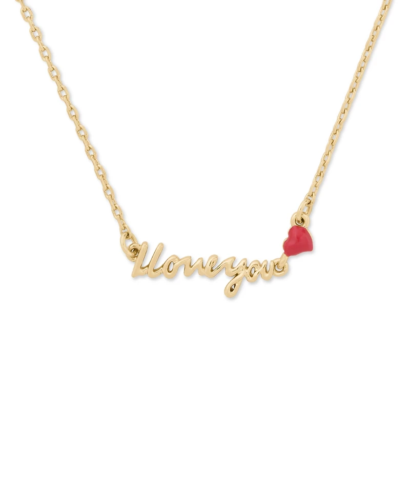 kate spade new york I Love You Gold-Tone Pendant Necklace