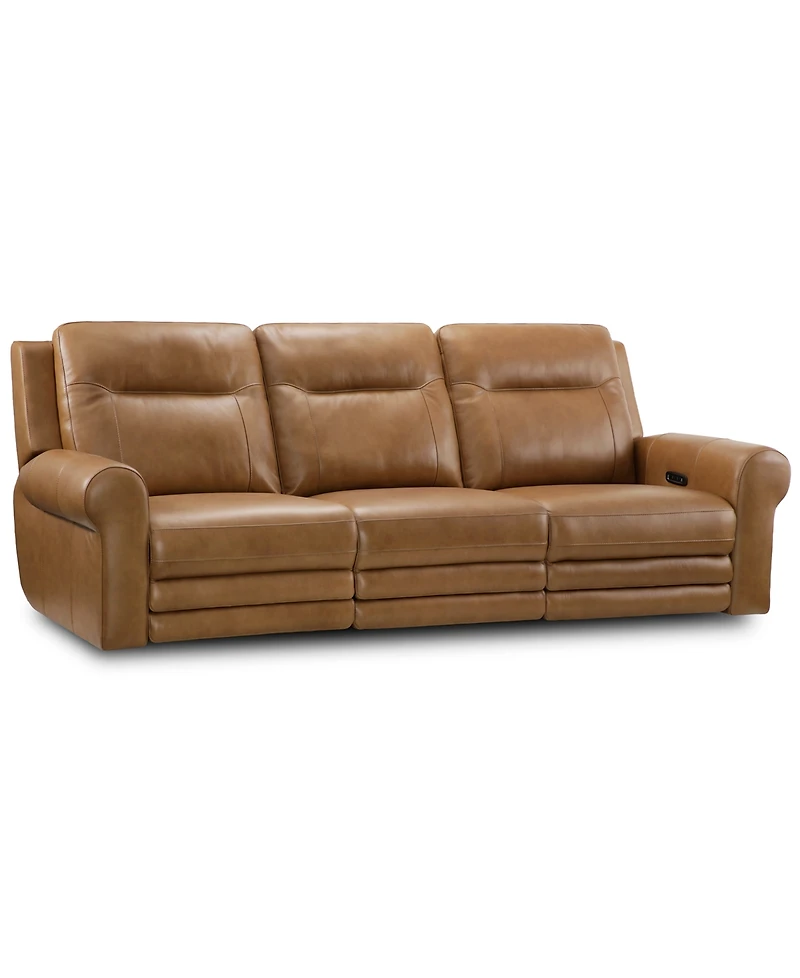 Furniture -Pc. Alexandre Leather Sofa with Power Motion Recliners