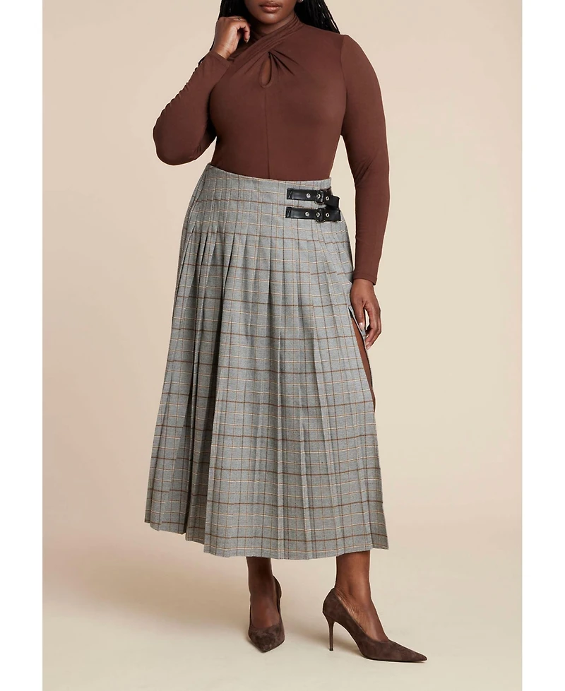 Eloquii Women's Plus Keyhole Twist Drape Top