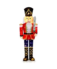 Costway 5 Ft Lighted Nutcracker Soldier Outdoor Christmas Decoration with Glitter Sword