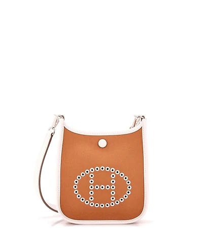 Pre-Owned HERMES Tpm Neo Evelyne Bag Toile and Leather