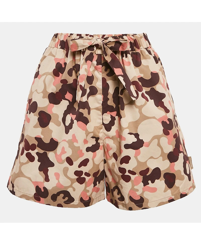Pre-Owned Moncler Women's Beige Camouflage Print Cotton Shorts