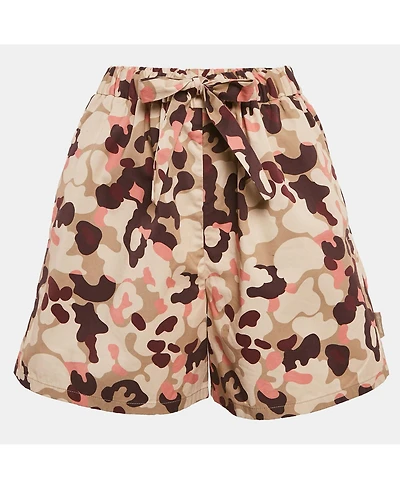 Pre-Owned Moncler Women's Beige Camouflage Print Cotton Shorts