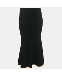 Pre-Owned Moncler Women's Black Knit Gonna Tricot Midi Skirt