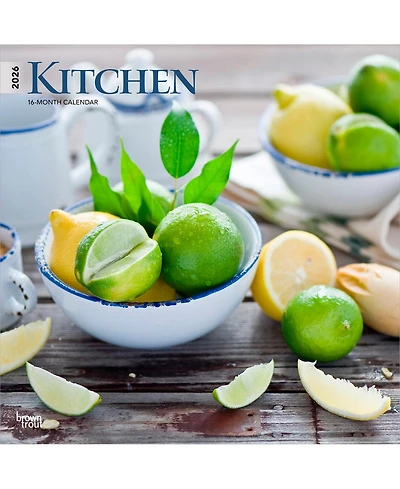 BrownTrout Kitchen | 2026 12 x 24 Inch (Hanging) Monthly Square Wall Calendar | Plastic-Free