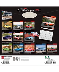 BrownTrout Dodge Challenger Official | 2026 12 x 24 Inch (Hanging) Monthly Square Wall Calendar | Plastic-Free