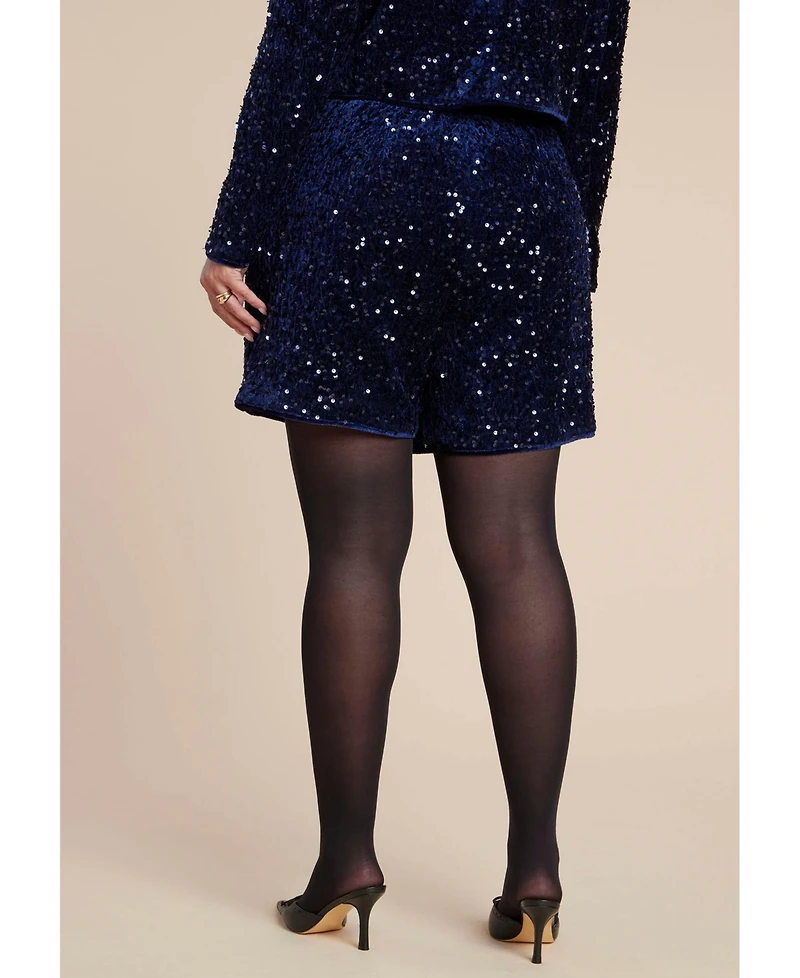 Eloquii Women's Sequin Velvet Skort