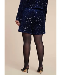 Eloquii Women's Sequin Velvet Skort