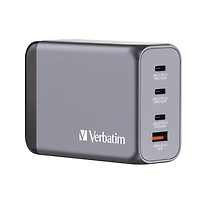 Verbatim 32205 240 Watts 4-Port GaN Wall Charger - Black/Gray