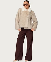 Edikted Women's Contrast Collar Faux Fur Jacket