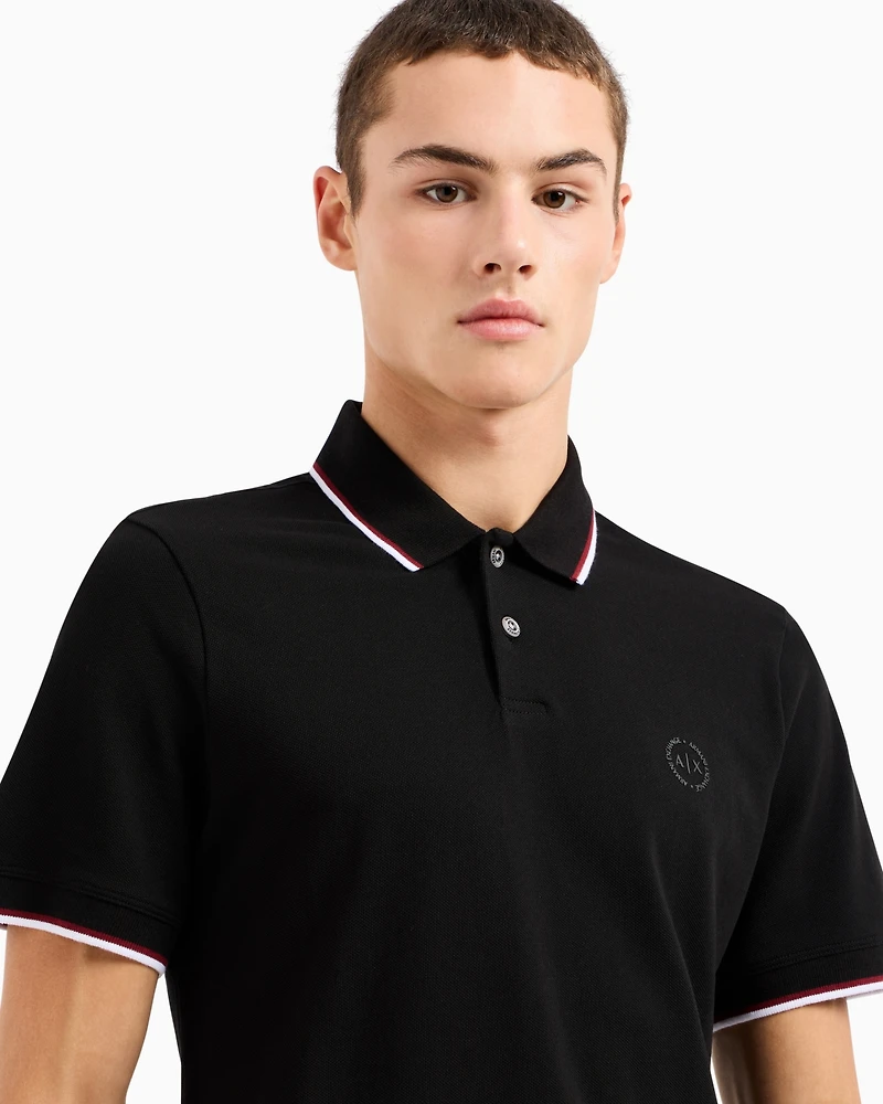 A|X Armani Exchange Men's Regular-Fit Tipped Pique Polo Shirt