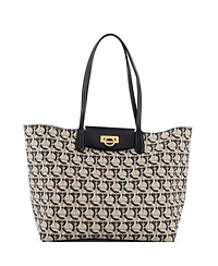 Pre-Owned Salvatore Ferragamo Medium Gancini Travel Tote Gancini Jacquard