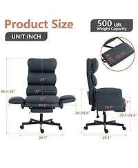 Dyhome Upholstered Fabric Dining Chairs with Black Metal Legs, Modern Curved Backrest Kitchen Chairs, Set of 6