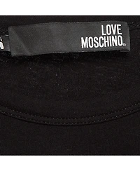 Pre-Owned Love Moschino Women's Cotton Knit Love Patch Detail T-Shirt