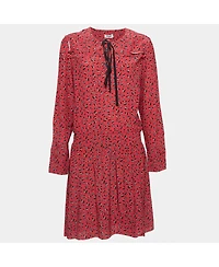 Pre-Owned Zadig & Voltaire Women's Red Floral Print Crepe Mini Dress