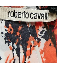 Pre-Owned Roberto Cavalli Women's Multicolor Silk Asymmetric Midi Dress