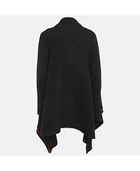 Pre-Owned Zadig & Voltaire Women's Black Rib Knit Open Front Cambi Cardigan One