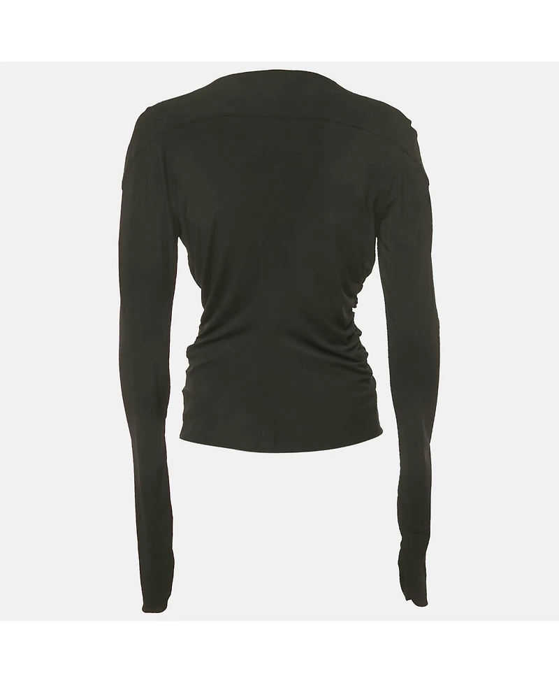 Pre-Owned Roberto Cavalli Women's Black Embellished Lace Up Jersey Top