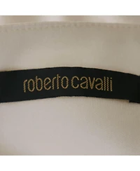 Pre-Owned Roberto Cavalli Women's White Jersey Embellished Mini Skirt