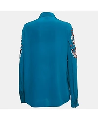Pre-Owned Roberto Cavalli Women's Sequin Embroidered Silk Shirt