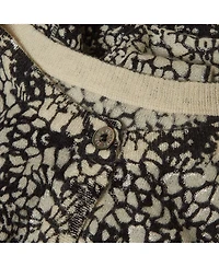 Pre-Owned Zadig & Voltaire Women's Pre-Owned Zadig and Voltaire Black/white Abstract Print Cashmere Buttoned Cardigan