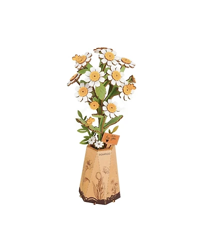 Robotime 3D Puzzle, Chamomile Diy Model Building with Exquisite Accessories, Kits Artifical Flower Toys for Girls Adults